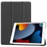 Cover for iPad 7/8/9 - Black Cover for iPad 7/8/9  2019-2021, 10.2" Tri-fold Caster Hard Shell Cover with Auto Wake Function -