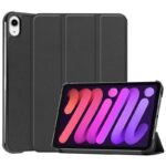 Cover for iPad Mini 6 2021 for iPad Mini 6 (2021)  Tri-fold Caster Hard Shell Cover with Auto Wake Function - Black