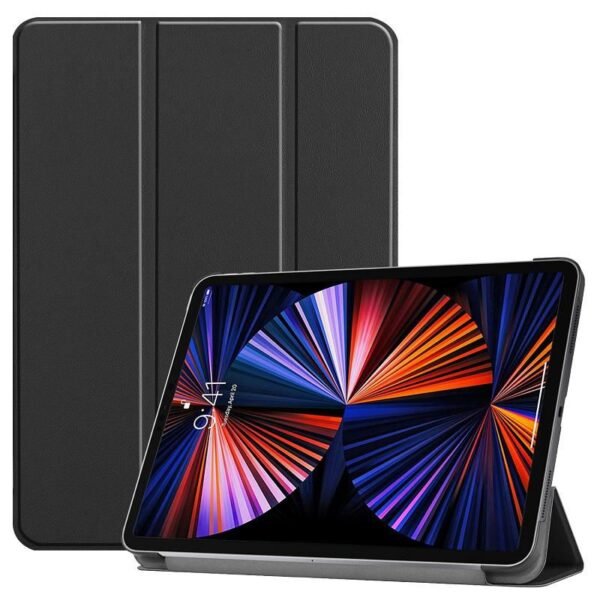 Cover for iPad Pro 12.9" 2021 For iPad Pro 12.9-inch 5th  Gen (2021) Tri-fold Caster Hard Shell Cover with Auto Wake Function - Black