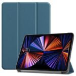 Cover for iPad Pro 12.9" 2021 For iPad Pro 12.9-inch 5th  Gen (2021) Tri-fold Caster Hard Shell Cover with Auto Wake Function - Dark Green
