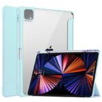 Cover for iPad Pro 12.9" 2021 For iPad Pro 12.9-inch 5th  Gen (2021) Tri-fold Transparent TPU Cover Built-in S Pen Holder with Auto Wake