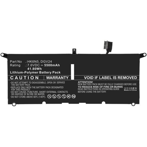 Laptop Battery for Dell  41.80Wh 7.6V 5500mAh 41.80Wh  Li-ion 7.6V 5500mAh Black for  Inspiron 13 5000 5390, Inspiron 13 5390,