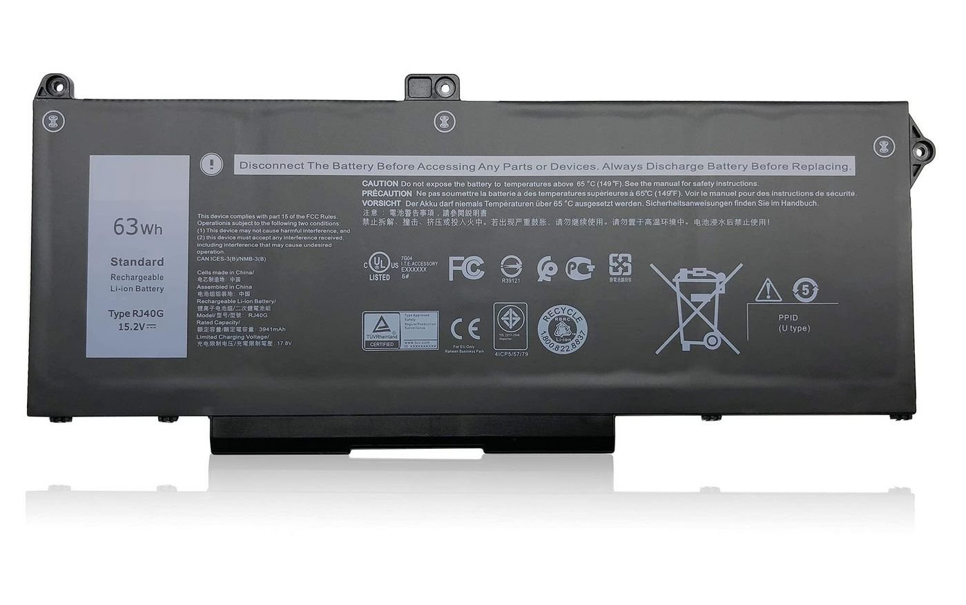 Img_28351170.jpg Laptop Battery for Dell 62.32Wh 15.2V 4100mAh 62.32Wh Li-ion 15.2V 4100mAh Black for Latitude 14 5420, Latitude 14 5420 CHKFM, - Image 1