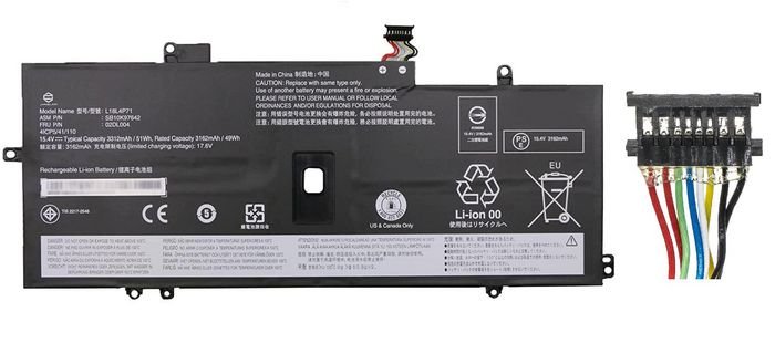 Img_28373613-1 Laptop Battery for Lenovo 49.92Wh 15.36V 3250mAh 50Wh Li-ion 15.36V 3250mAh Black for Lenovo Notebook, Laptop ThinkPad X1 Carbon - Image 1