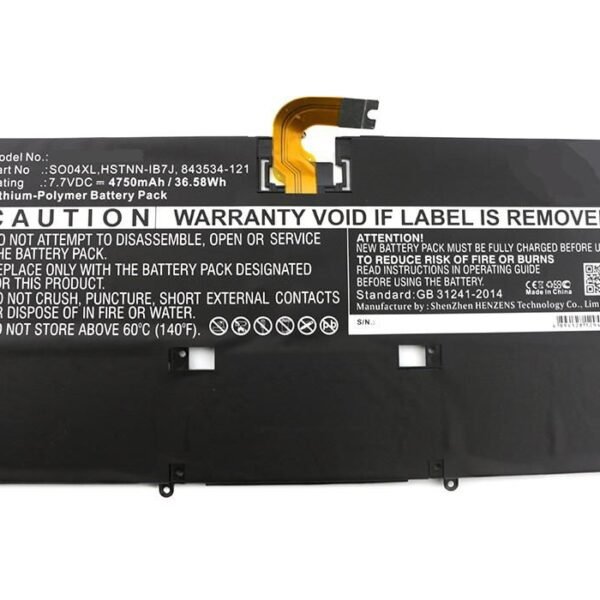 Laptop Battery for HP 36.58Wh  7.7V 4750mAh 37Wh Li-Pol 7.7V  4750mAh Black, F1D61EA#ABD, Spectre 13-V000, Spectre 13-V000NA, Spectre