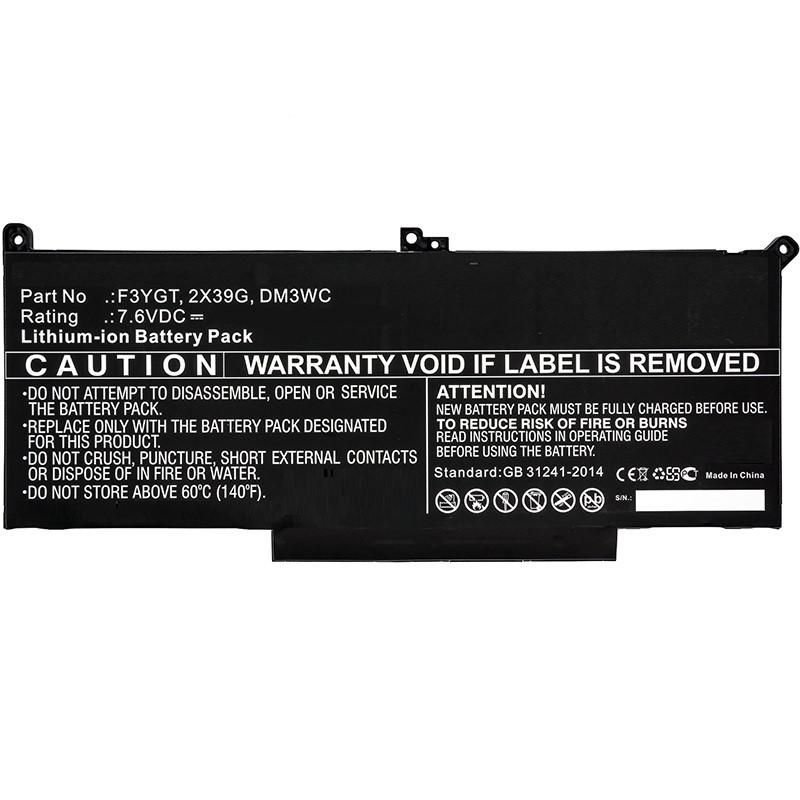 Img_28939344.jpg Laptop Battery for Dell 44.08Wh 7.6V 5800mAh 44Wh 4 cells Li-Po 7.6V 5800mAh black, DELL Latitude 12 7000, Latitude 12 7290, - Image 1