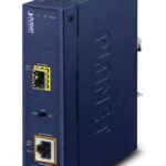 IP30 Industrial 10/100/1000Bas to 100/1000X SFP Converter with 802.3at POE+ (-40 to 75C)