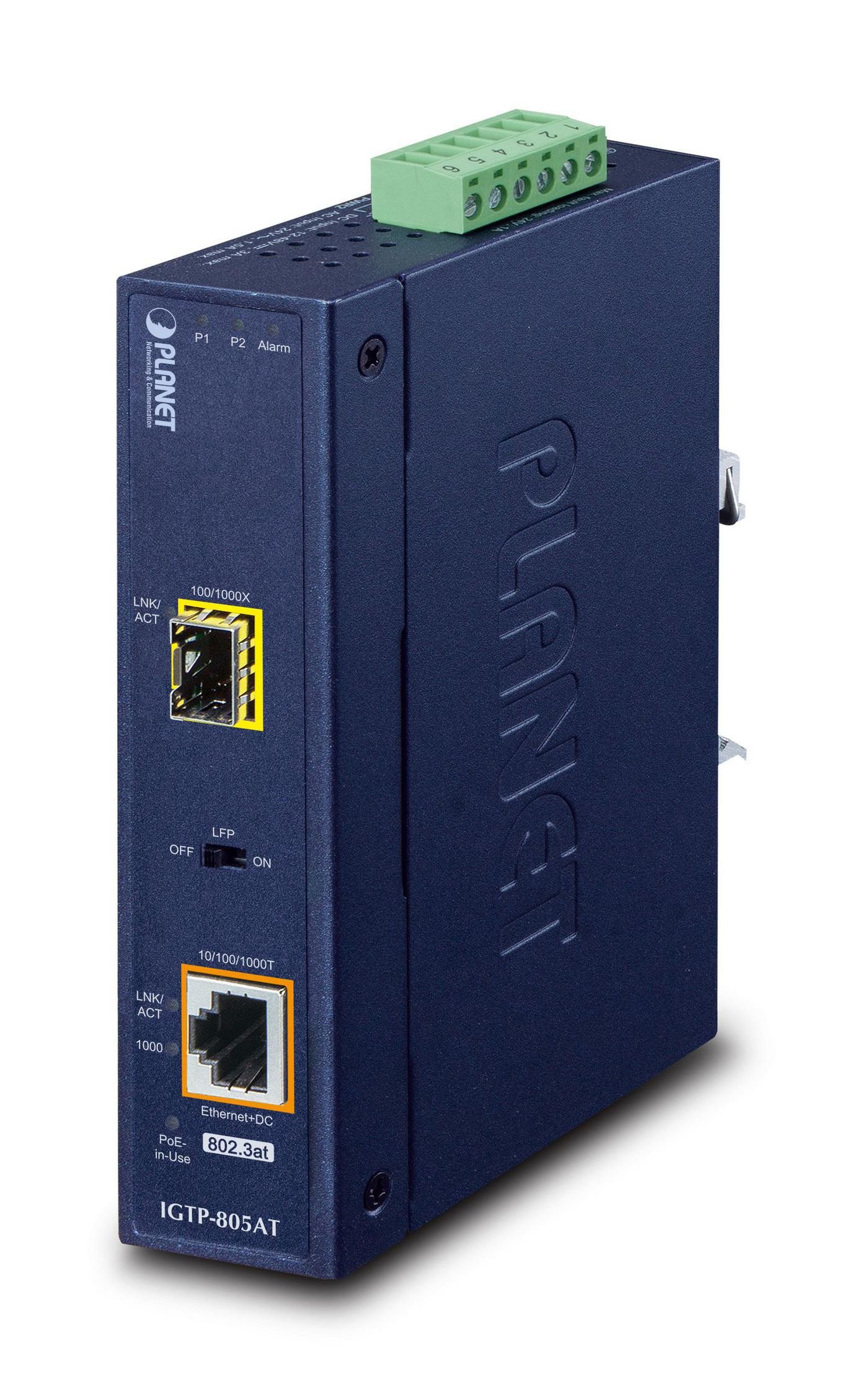 Img_28983864.jpg IP30 Industrial 10/100/1000Bas to 100/1000X SFP Converter with 802.3at POE+ (-40 to 75C) - Image 1