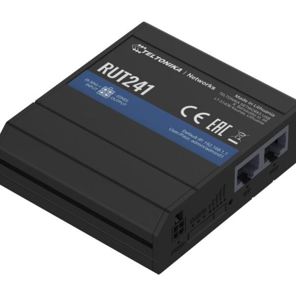 RUT241 (EU) 4G LTE ROUTER Teltonika RUT241, Cellular  network router, Black, Aluminium, Plastic, DIN-rail, Industrial, Gigabit