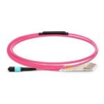 8 cores MTP/UPC female to 4   LC/UPC Duplex OM4 cables ,  2m, LSZH Polarity B Fibre Patch Cable Multimode, LSZH, 40G Polarity B,