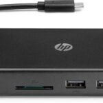 Travel USB-C Multi Port Hub 1C1Y5AA, Wired, USB 3.2 Gen 1  (3.1 Gen 1) Type-C, 10,100,1000 Mbit/s, Black, MicroSD (TransFlash), SD, China