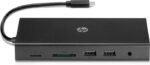 Travel USB-C Multi Port Hub 1C1Y5AA, Wired, USB 3.2 Gen 1  (3.1 Gen 1) Type-C, 10,100,1000 Mbit/s, Black, MicroSD (TransFlash), SD, China