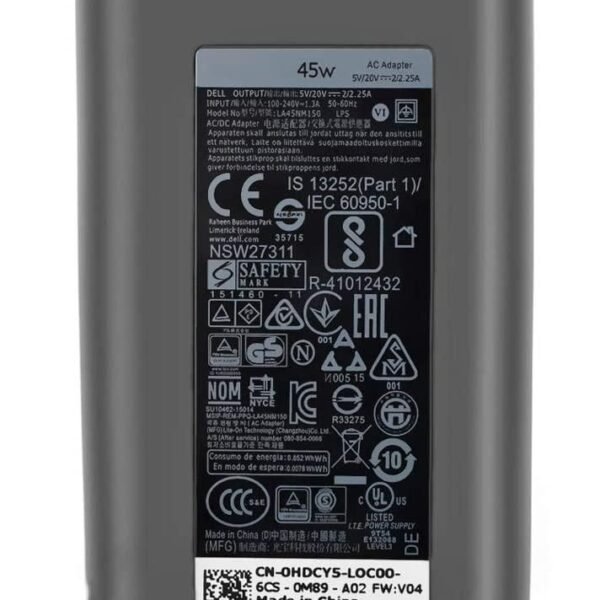 AC Adapter, 45W, 19.5V, 3  Pin, Type C, C6 Power Cord  (not incl.), PD2.1