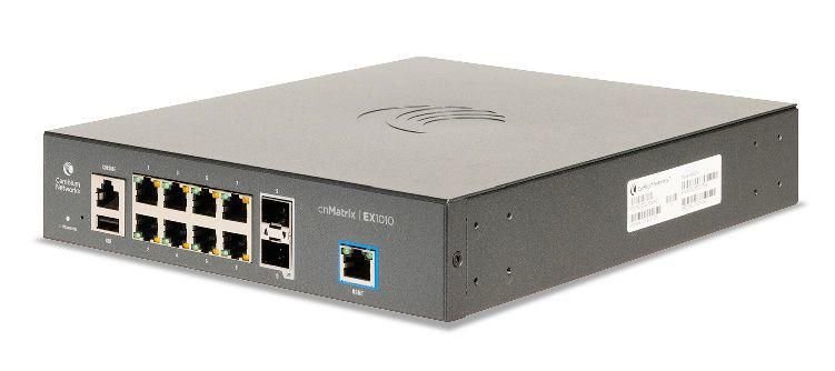 Img_29333868.jpg cnMatrix EX1010, Intelligent Ethernet Switch, 8 1-Gbps and 2 1-Gbps SFP fiber ports - no power cord. Enterprise-grade L2+ functionality, - Image 1