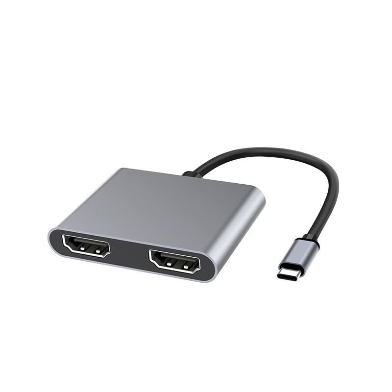 Img_29490954.jpg USB-C to HDMI X2 Female splitter Multi-Monitor Adapter HDMI1.4 Video resolution Up 4K@30Hz, Plug & Play - Image 1