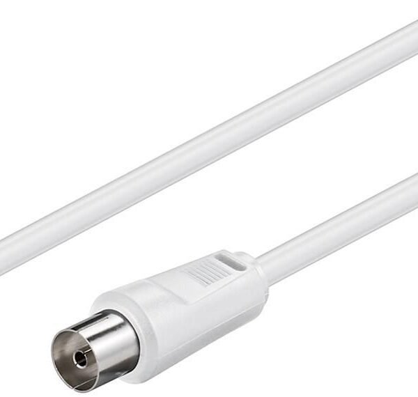 Coax M-F 2.5m White 75 Ohm Double Shielded