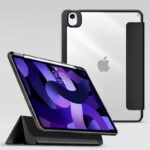iPad Air 5/4 10.9 BOSTON  Detachable Mirror Pencil  Case. Black front/Transparent back. Corner protection