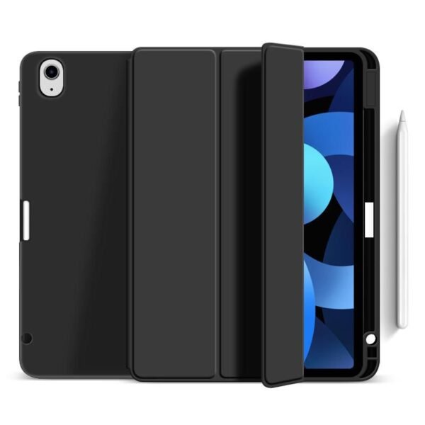 iPad Air 5/4 10.9 MIAMI  Pencil Case. Black PU leather  front with soft TPU back. Pencil slot for charging in cover