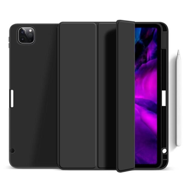iPad Pro 13 2025/2024 MIAMI  Pencil Case. Black PU leather  front with soft TPU back. Pencil slot for charging in cover