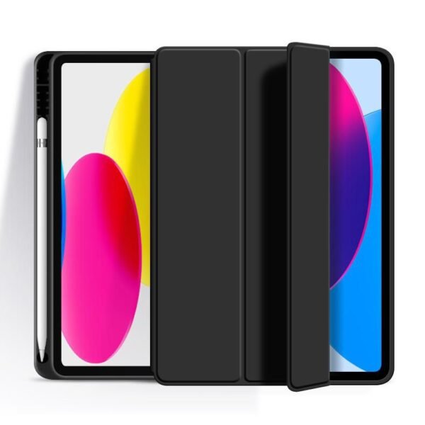 iPad 11th/10th gen SEATTLE  Pencil Case. Black PU leather  front with soft TPU back. Pencil slot on the right hand side for charging