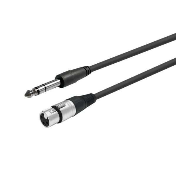 XLR F to Stereo Jack 6.35mm,  Cable 1 meter