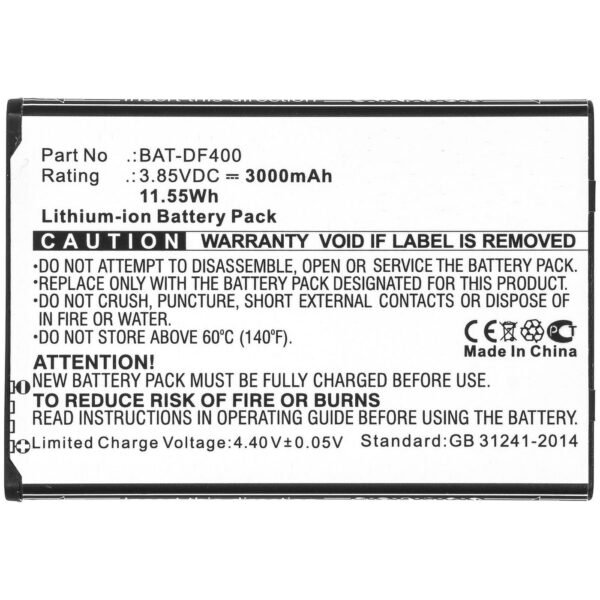 Battery 11.55Wh Li-ion 3.85V  3000mAh Black for Bluebird  Barcode Scanner 11.55Wh Li-ion 3.85V 3000mAh Black for  EF400