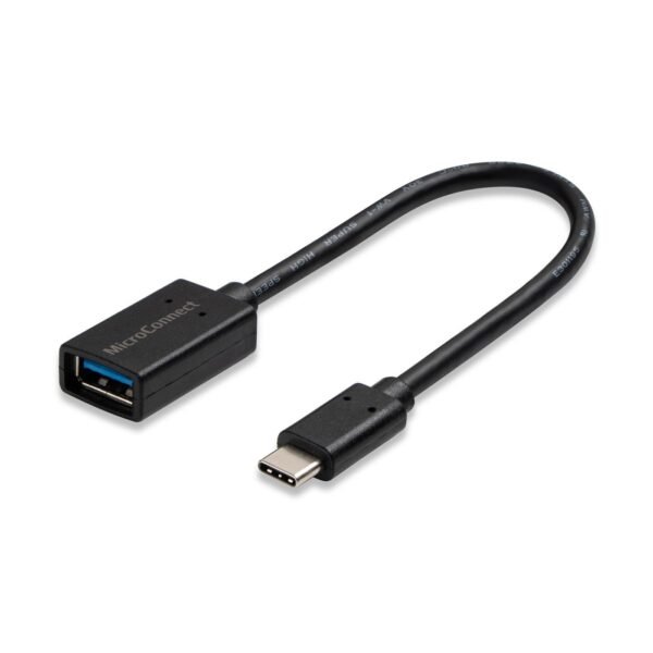 USB-C 3.2 Gen 1 to USB 3.2  Gen 1 A adapter, 0.2m Black,  for synching and charging, Speed Rate at 5 Gbs. 4,5W