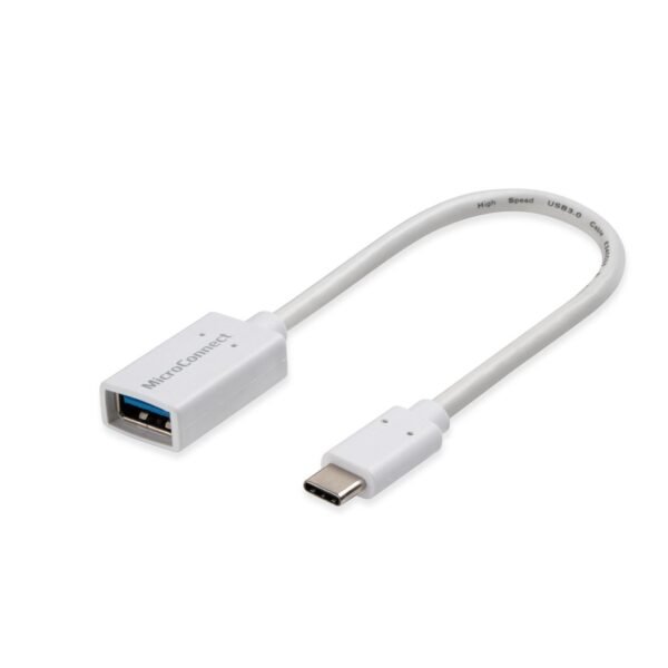 USB-C 3.2 Gen 1 to USB 3.2  Gen 1 A adapter, 0.2m White,  for synching and charging, Speed Rate at 5 Gbs. 4,5W