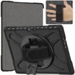 Microsoft Surface Pro 8  ATLANTA Defender Case. Black  Raised sides and hard-shell design with hand strap and shoulder strap