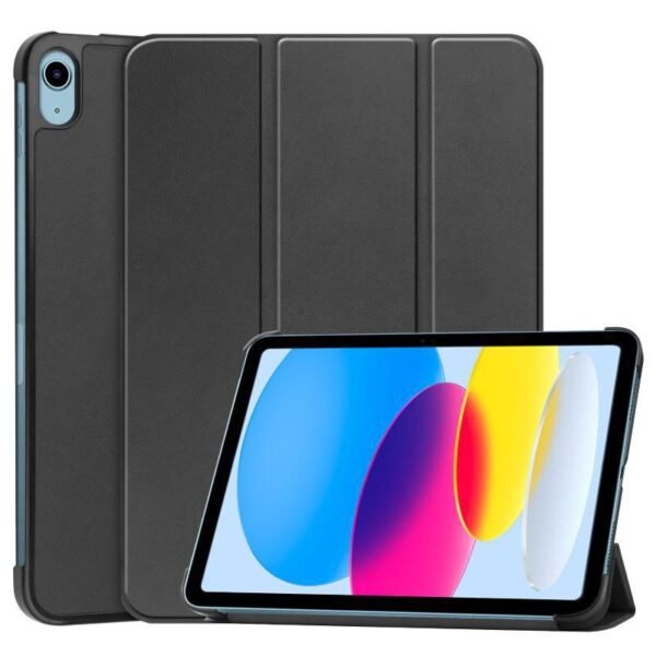 Tri-fold Caster Hard Shell  Cover - Black For Apple Ipad  10.9-inch