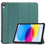 Tri-fold Caster Hard Shell  Cover - Dark Green For Apple  iPad 10.9-inch