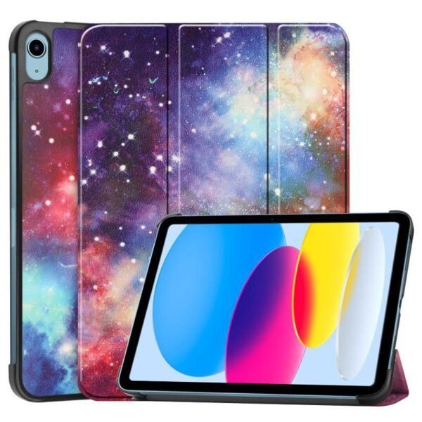 Tri-fold Caster Hard Shell  Cover - Galaxy Style For  Apple iPad 10.9-inch