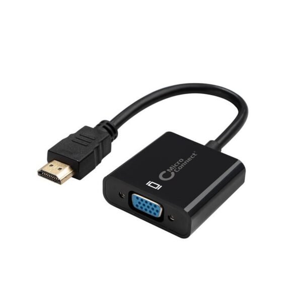 Adapter HDMI - VGA M/F, Black Support Audio, 1920*1080  (max) with Micro USB for additional power supply