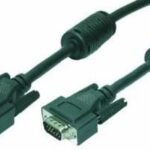 VGA cable, HD15/M to HD15/F,  1080p, 2x ferrite, black, 5 m