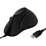 Mouse, Ergonomic vertical,  5-button, black