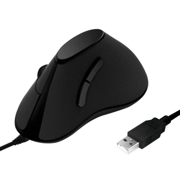 Mouse, Ergonomic vertical,  5-button, black