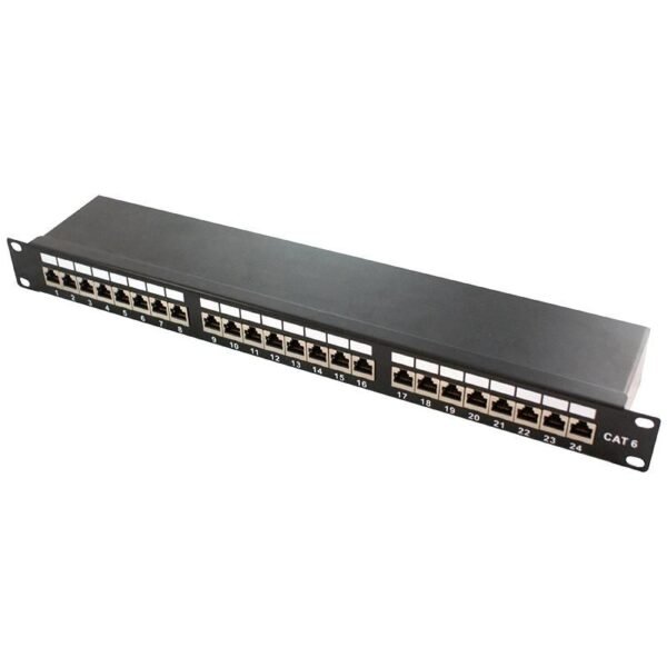 Cat.6A Patch Panel 24-Port  STP, shielded, black