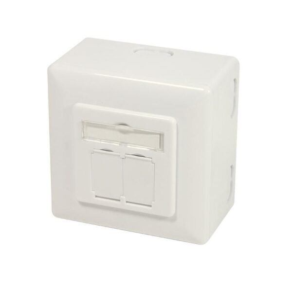 Cat.6A Wall Outlet UP+AP  2xRJ45 STP, pure white