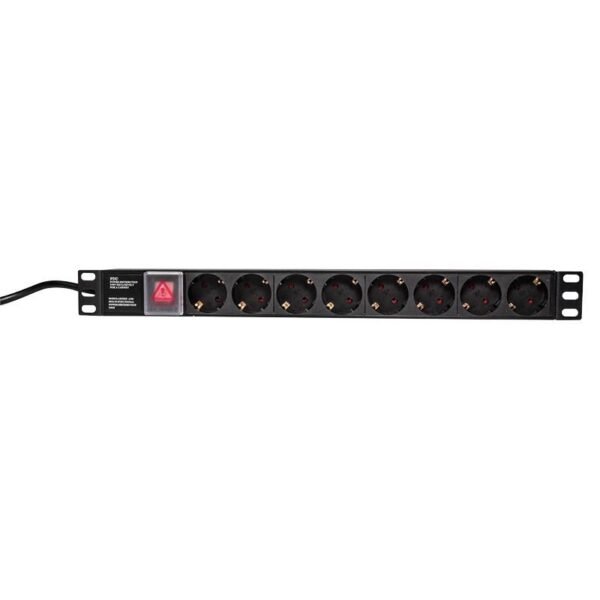 19" PDU 8 x CEE 7/3 socket,  with switch