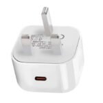 Home Charger UK PD 20W 1 x USB-C Input: 230V UK  plug. Output: PD 3.0 20W. White