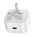 Home Charger UK PD 20W 1 x USB-C Input: 230V UK  plug. Output: PD 3.0 20W. White