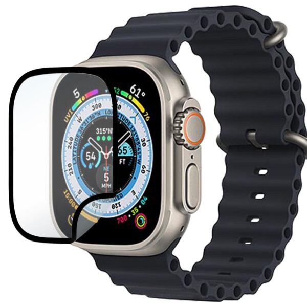 Flexible Hybrid Glass Screen  Protector Apple Watch Ultra  Clear/Black