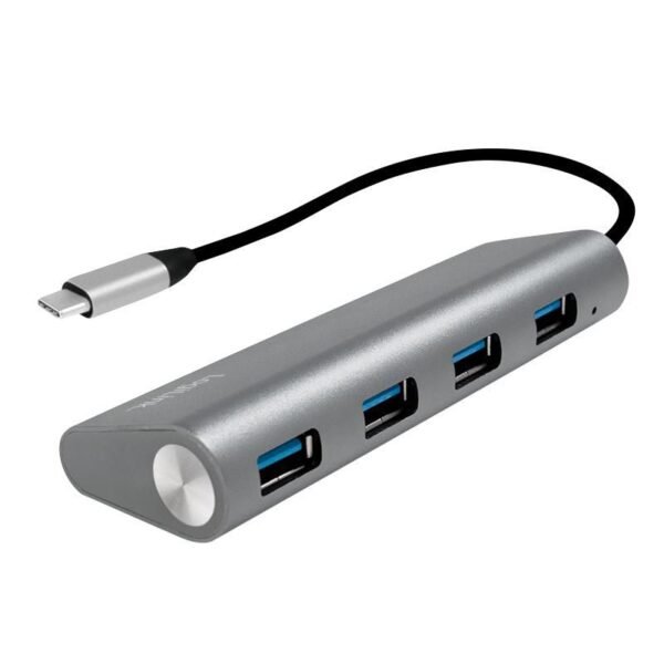 USB 3.2 Gen1 Hub, 4-port,  USB-C, aluminum, grey