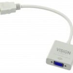 Video Cable Adapter Vga  (D-Sub) Hdmi Type A  (Standard) White