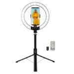 LED Ring Fill Light, selfie  stick with tripod, 25 cm,  black