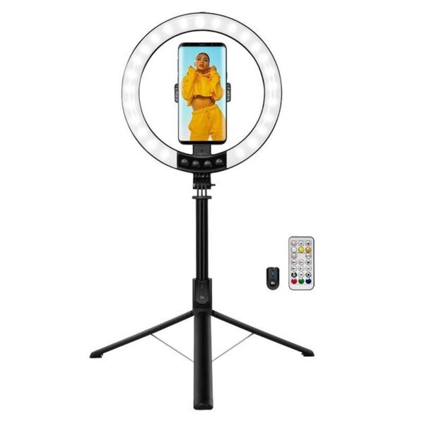 LED Ring Fill Light, selfie  stick with tripod, 25 cm,  black