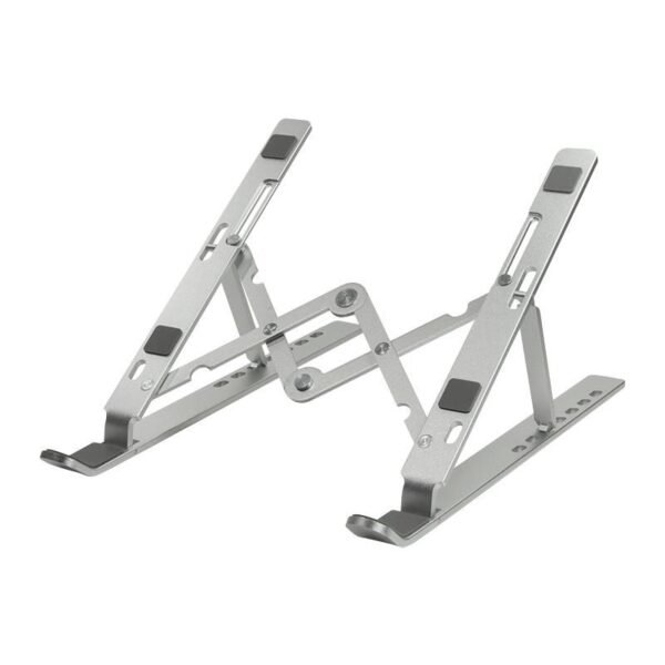 Notebook stand, foldable,  aluminum, silver