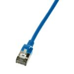 Patch cable Cat.6A TPE  SlimLine blue 0,5m