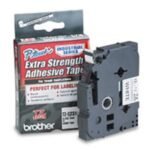 12mm Black on White Extra  Strength Adhesive