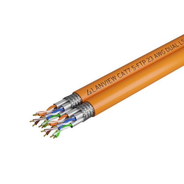 Cat7 S-FTP Network Cable Dual  2x(4x2xAWG23) LSZH Orange  500m